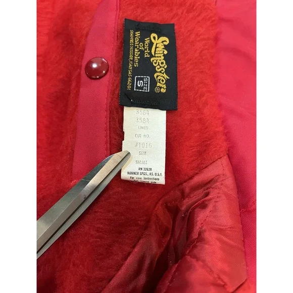 Vintage Swingster BUSH HOG Red Work Farm Jacket Hooded Sz Small Tractor Mechanic